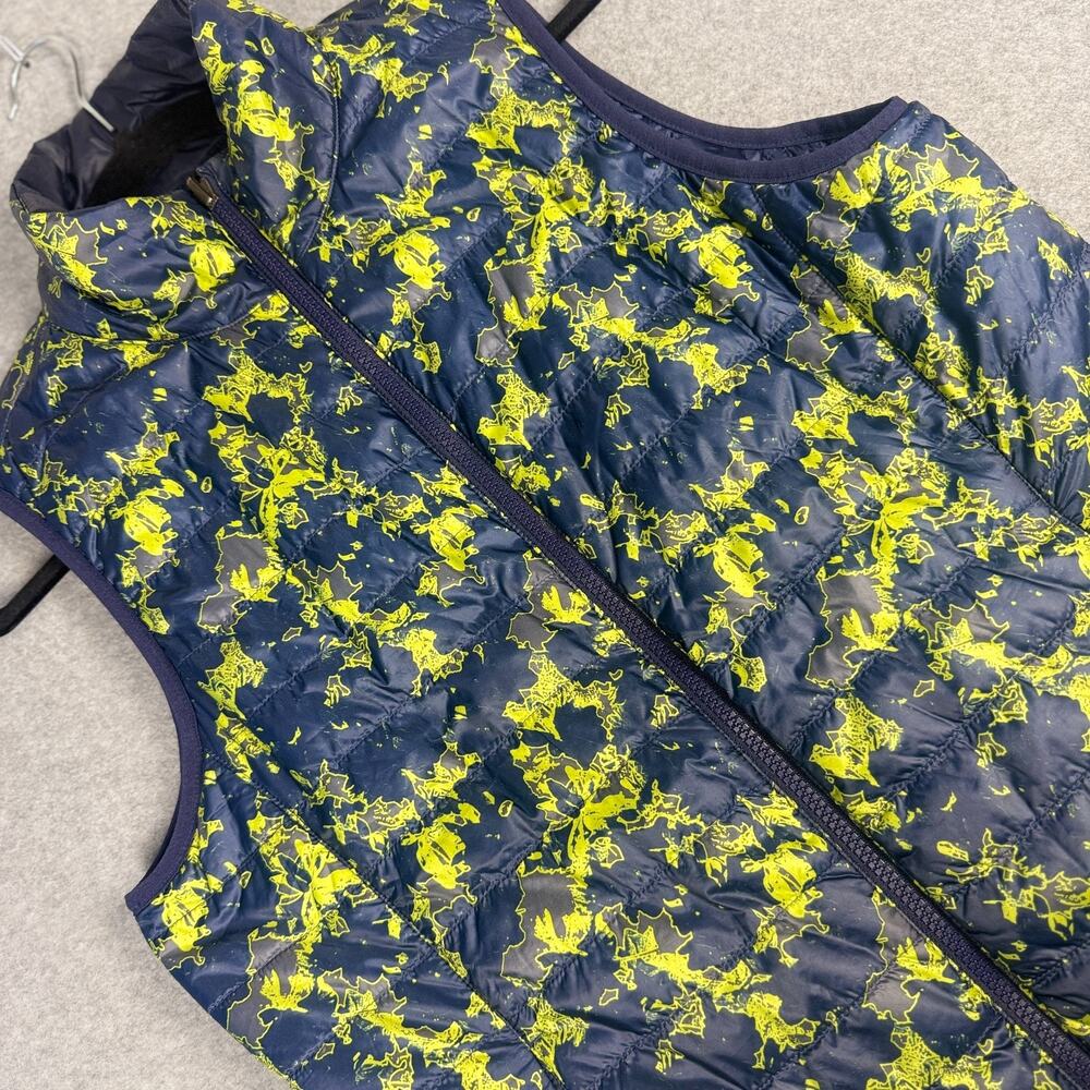 PUMA PWRWARM Reversible Full Zip Athletic Vest Golf Running Navy Yellow Women L